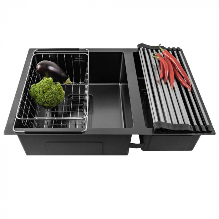 Мийка кухонна з нержавіючої сталі WEILOR FILIGRAN WRC DB6945 GRAPHIT