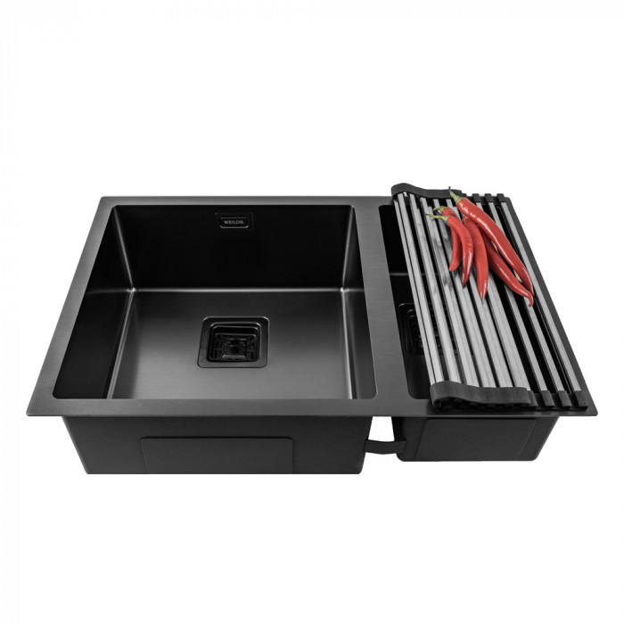 Мийка кухонна з нержавіючої сталі WEILOR FILIGRAN WRC DB6945 GRAPHIT
