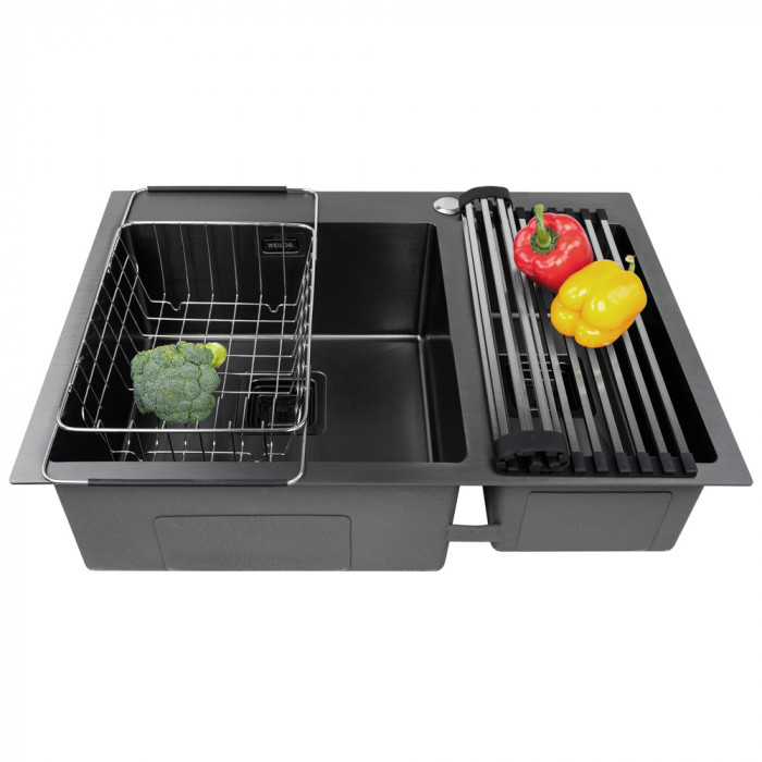 Мийка кухонна з нержавіючої сталі WEILOR FILIGRAN WRC DB6950 GRAPHIT