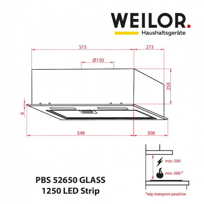 Weilor PBS 52650 GLASS WH 1250 LED Strip