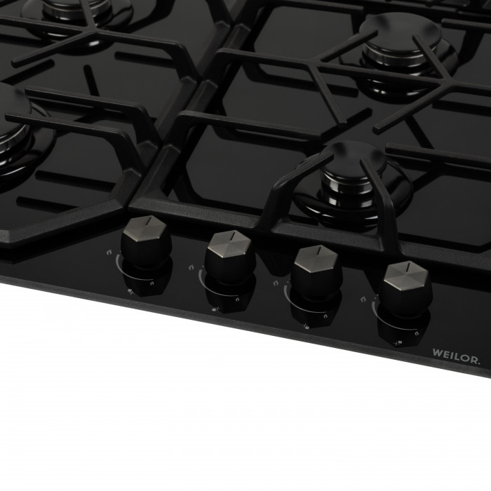 Варильна поверхня газова на склі WEILOR GG 604 BL