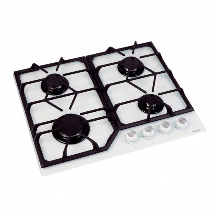 Варильна поверхня газова на склі WEILOR GG 604 WH