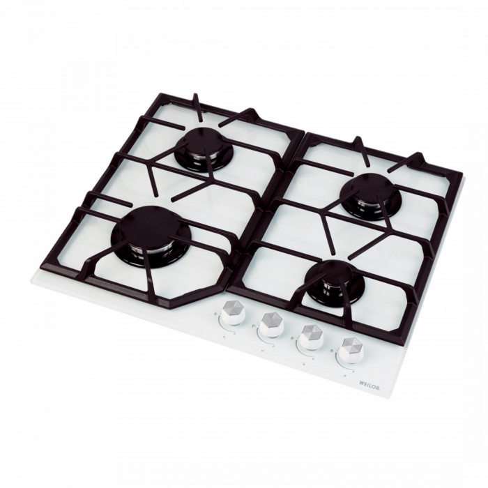 Варильна поверхня газова на склі WEILOR GG 604 WH