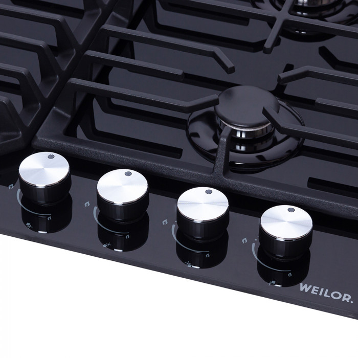 Варильна поверхня газова на склі WEILOR GG 624 BL