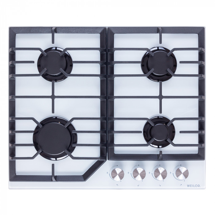 Варильна поверхня газова на склі WEILOR GG 624 WH