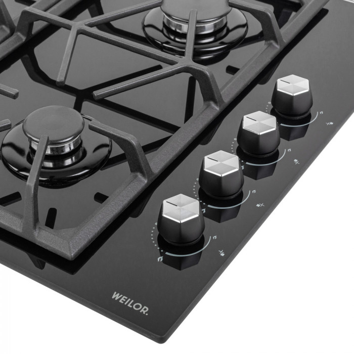 Варильна поверхня газова на склі WEILOR GG 634 BL