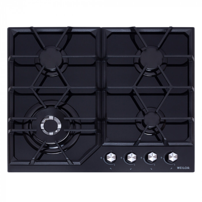 Варильна поверхня газова на склі WEILOR GG W 604 BL