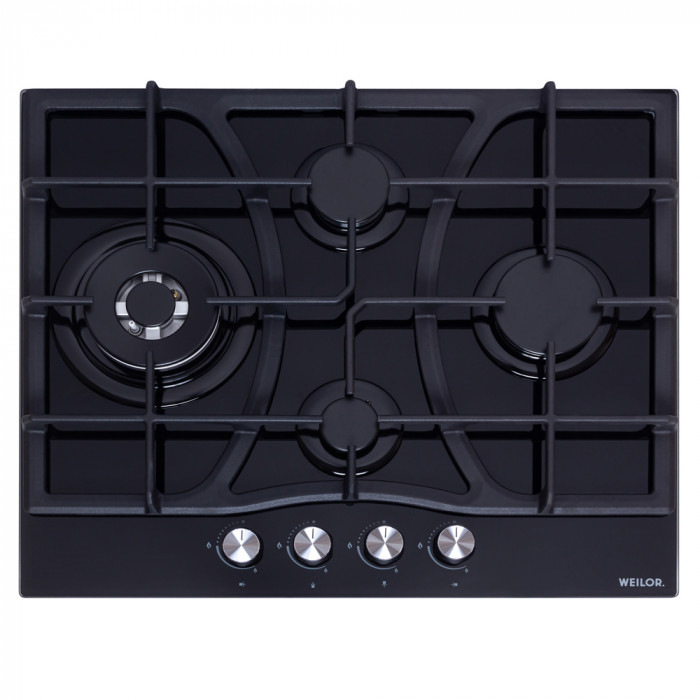 Варильна поверхня газова на склі WEILOR GG W 614 BL