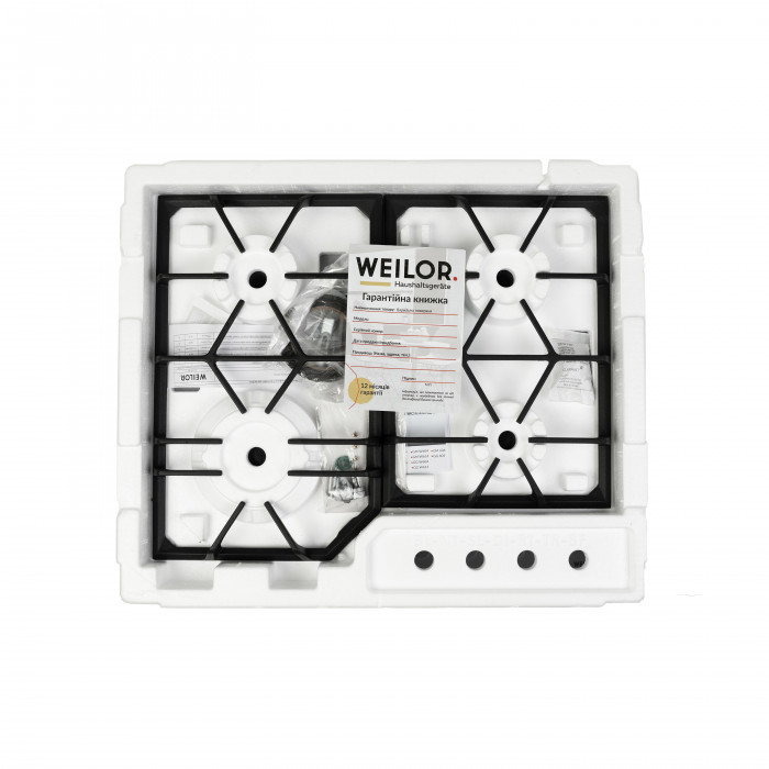 Варильна поверхня газова на металі WEILOR GM 604 WH