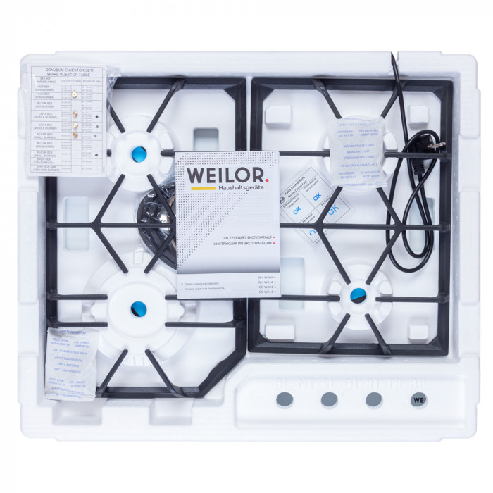 Варильна поверхня газова на металі WEILOR GM W 604 WH