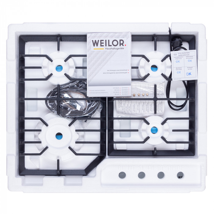 Варильна поверхня газова на металі WEILOR GM W 624 WH