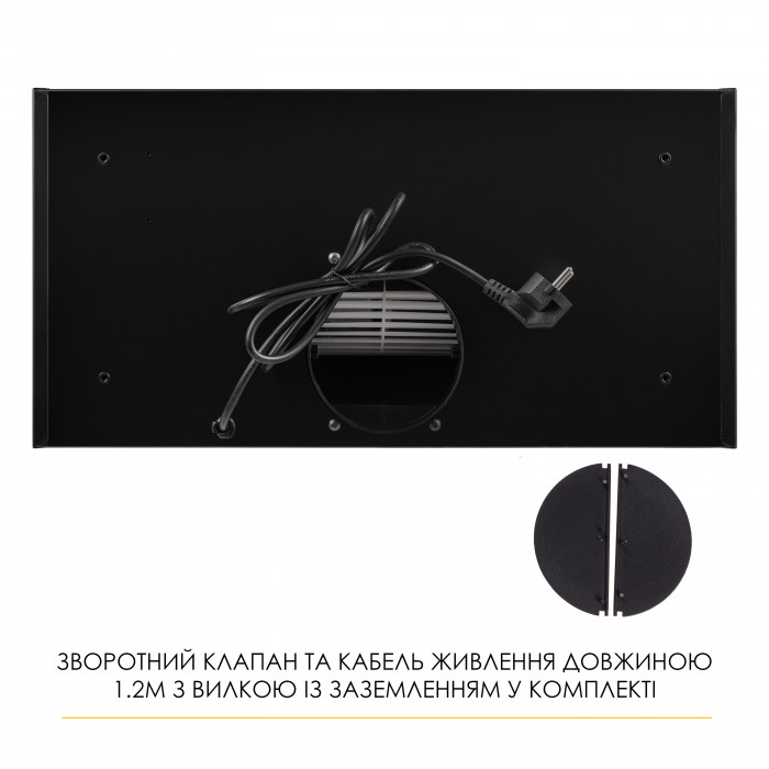 Витяжка повновбудована WEILOR LUMINA WBG 69 BLACK MATTE SILENCE