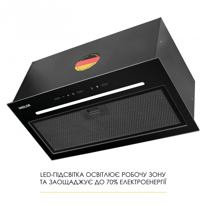 Витяжка повновбудована WEILOR LUNA WBG 59 BLACK SILENCE