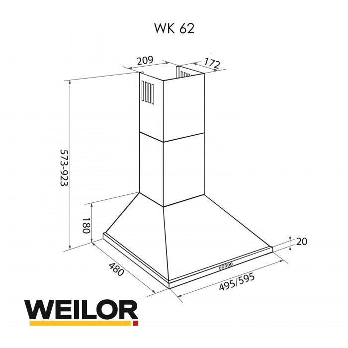 Витяжка купольна WEILOR WK 62 WH